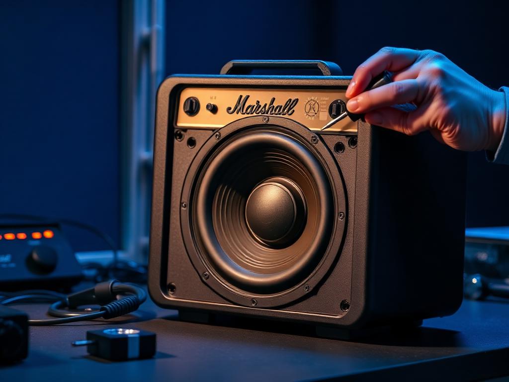 Amplifier and bookshelf speaker repair with diagnostic tools